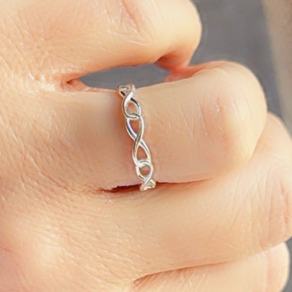 Sterling Silver Dainty Infinity Ring - Picture 3 of 11